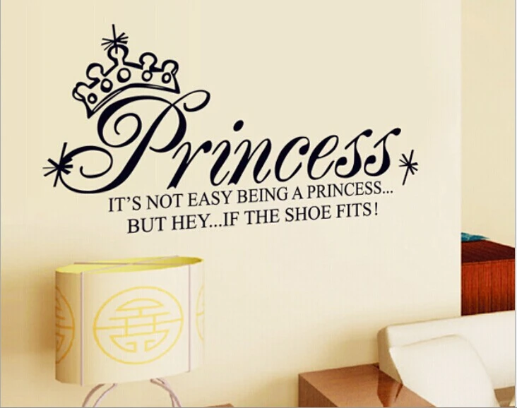 Princess Quote Lettering Saying Wall Stickers Decal Girls