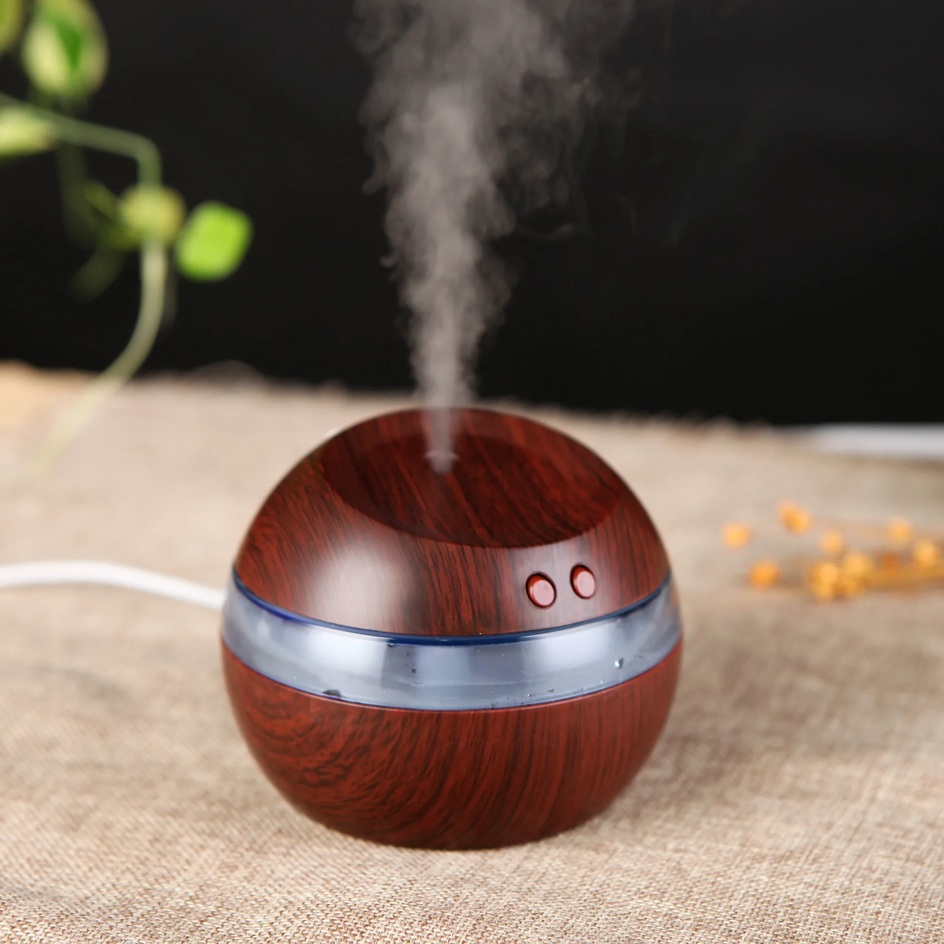 USB Ultrasonic LED Car /Home Humidifier Wood Wooden Aroma