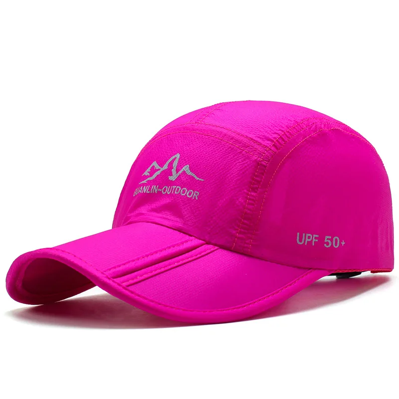 [AETRENDS] ультра-тонкая быстросохнущая складная бейсболка для мужчин и женщин, летняя кепка для путешествий, шляпы от солнца, Z-5119 - Цвет: Rose Red