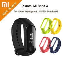 Xiaomi Mi 3 Смарт-часы 0,78 дюймов OLED браслет 50 м Водонепроницаемый фитнес-трекер браслет Xiaomi Mi 3