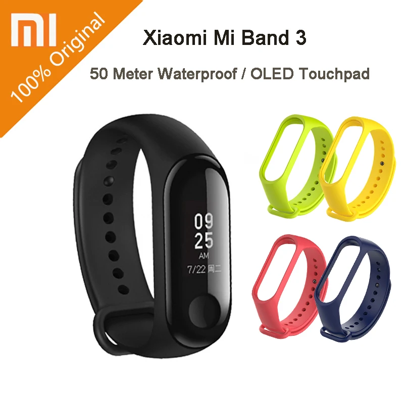 Оригинальные Смарт часы Xiaomi Mi Band 3 0 78 дюймов OLED браслет 50 м Водонепроницаемый