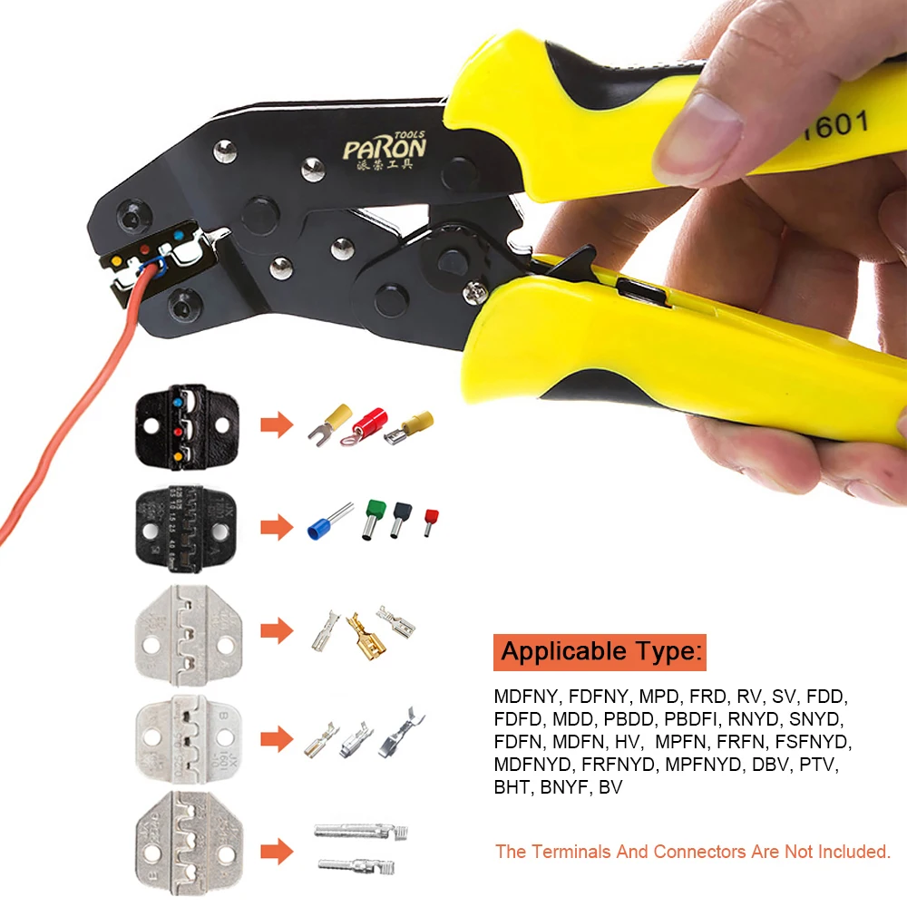 JX-D5301S Wire Crimper Kit Engineering Crimping Pliers Cord End Terminals 