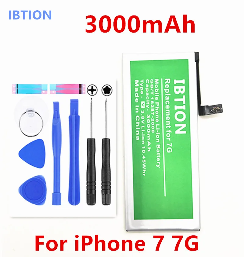 

IBTION High Capacity 3000mAh Battery For Apple iPhone 7 7G for iphone7 battery With Repair Installation Tools as a gift