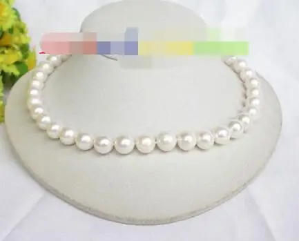 

Genuine 12mm round white pearl necklace