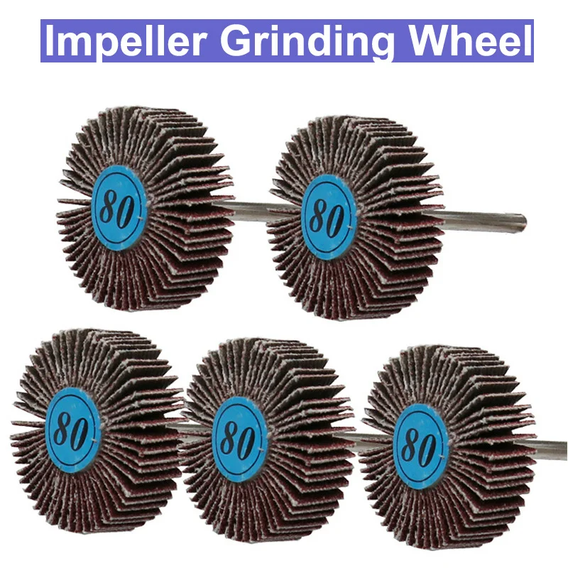 

URANN 1pcs Impeller Grinding Sandpaper Flap Wheel Head 3mm Shank Mandrel for Rotary Mini Drill Polishing Tool