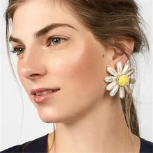 Модные серьги с большим цветком для женщин,,, очаровательные серьги-гвоздики, модные свадебные украшения