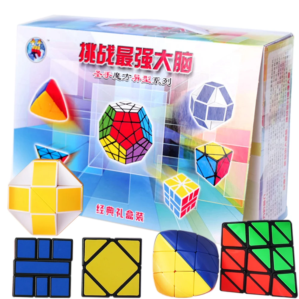 

6PCS/set ShengShou's Magic Cube Skew Megaminx 3 Layers Triangle SQ1 Snake Mastermorphix Cubes