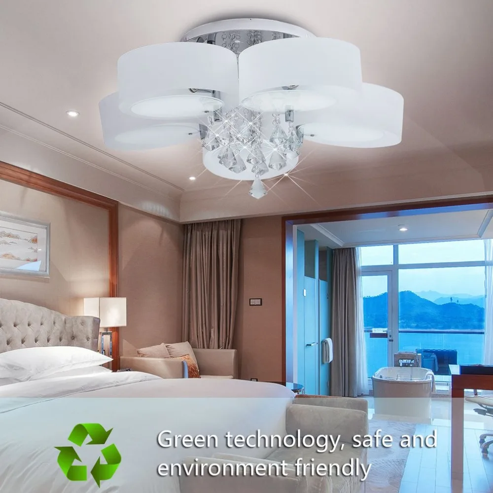 

Newest Modern Design 5 Heads Ceiling Lights Indoor Crystal Lighting LED Modern LED Ceiling Lamp For Living Dining Bed Room