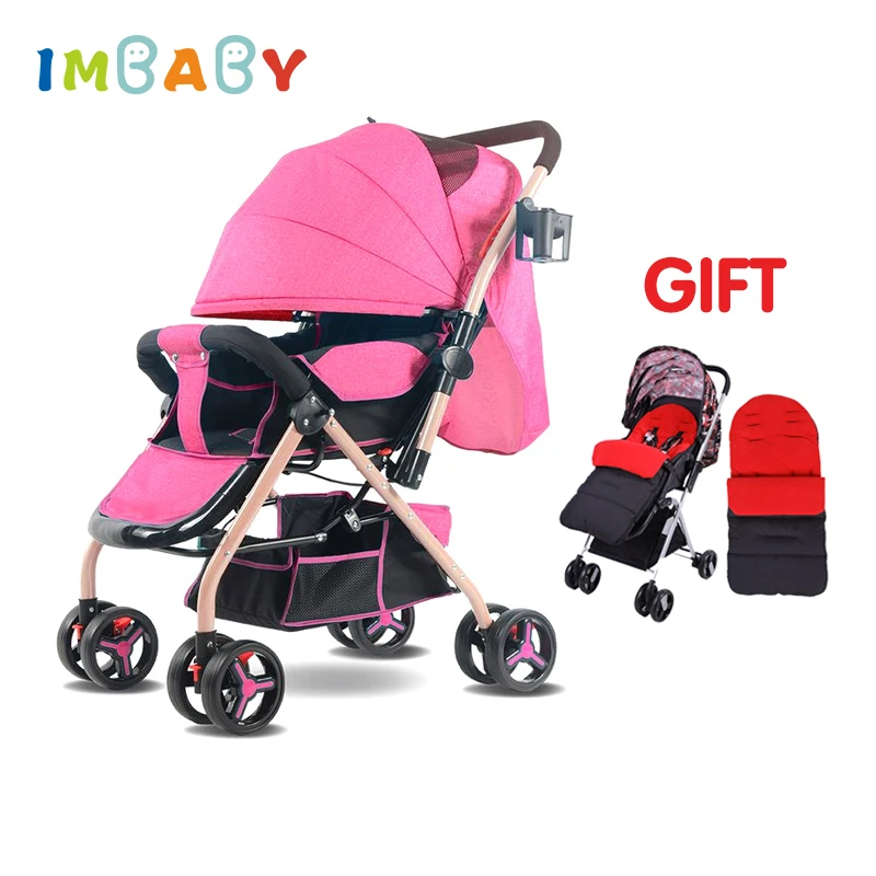 

IMBABY Foldable Baby Stroller With Warm Foot Cover For Winter High Landscape Baby Pushchair Pram For Newborns Infant Trolley