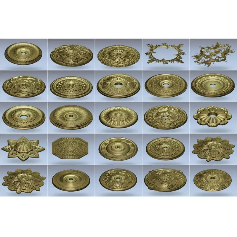 108pcs/set Decorative Round flower 3d model STL relief for cnc STL format 3d model for cnc stl relief artcam vectric aspire