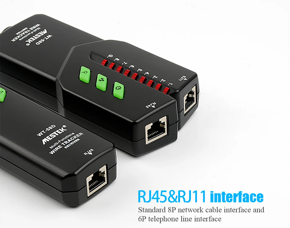 MESTEK RJ11 RJ45 без помех тестер для телефонного кабеля Тонер-детектор Ethernet Lan Сетевой кабель тестер NVC детектор линии Finder