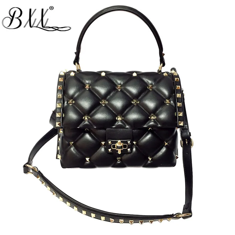 

BXX Sac / 2019 New Women Flap Pocket Rivet Spring High-end Fashion Light Luxury Wild Shoulder Messenger Bag Handbags ZC381
