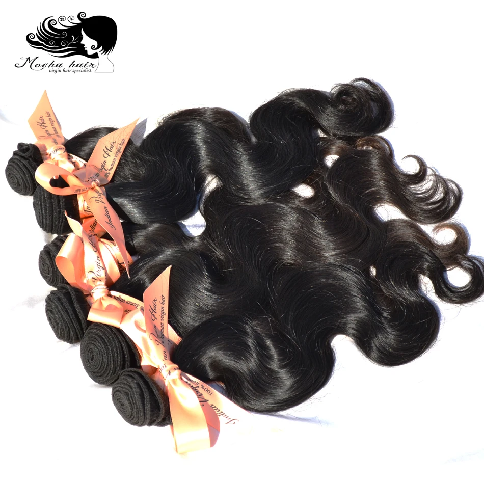 Mocha Hair Body Wave Indian Virgin Hair extension 12inch-26inch Nature Color 100% Human Hair Weaves