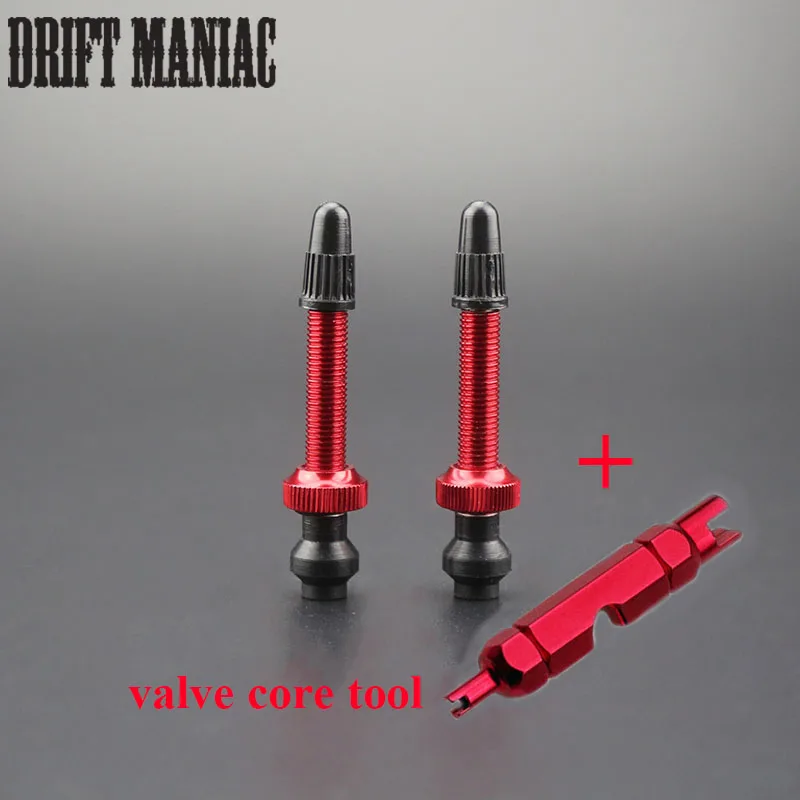 melhor 40mm MTB Bicicleta de Estrada Sem Tubos Tubeless Presta Válvulas De Alumínio 1 par Com ferramenta núcleo da válvula para Schrader extensor de válvula Presta