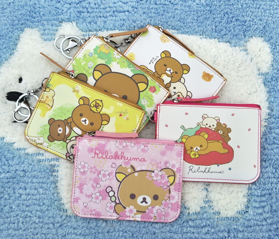 PU мультфильм Медведь Rilakkuma кошелек карта ключ мини сумка pu маленькая молния