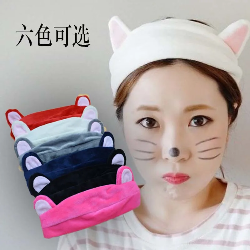 New han edition cat ear hair hoop face makeup headband hair accessories