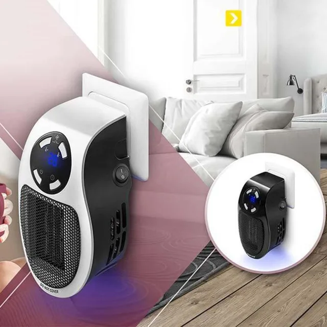 500w 220v Portable Plug in Electric Wall outlet Space Heater Fan Heater