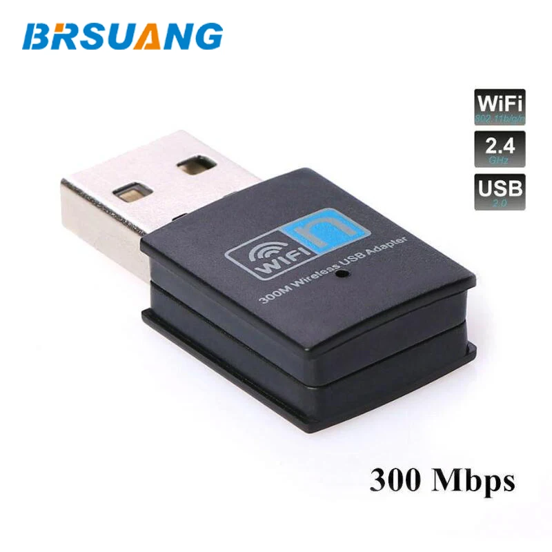 20 шт./лот BRSUANG 300 Мбит/с USB беспроводной WiFi адаптер 802.11N адаптер сетевая карта для настольного ноутбука ПК смартфон Настольный проектор