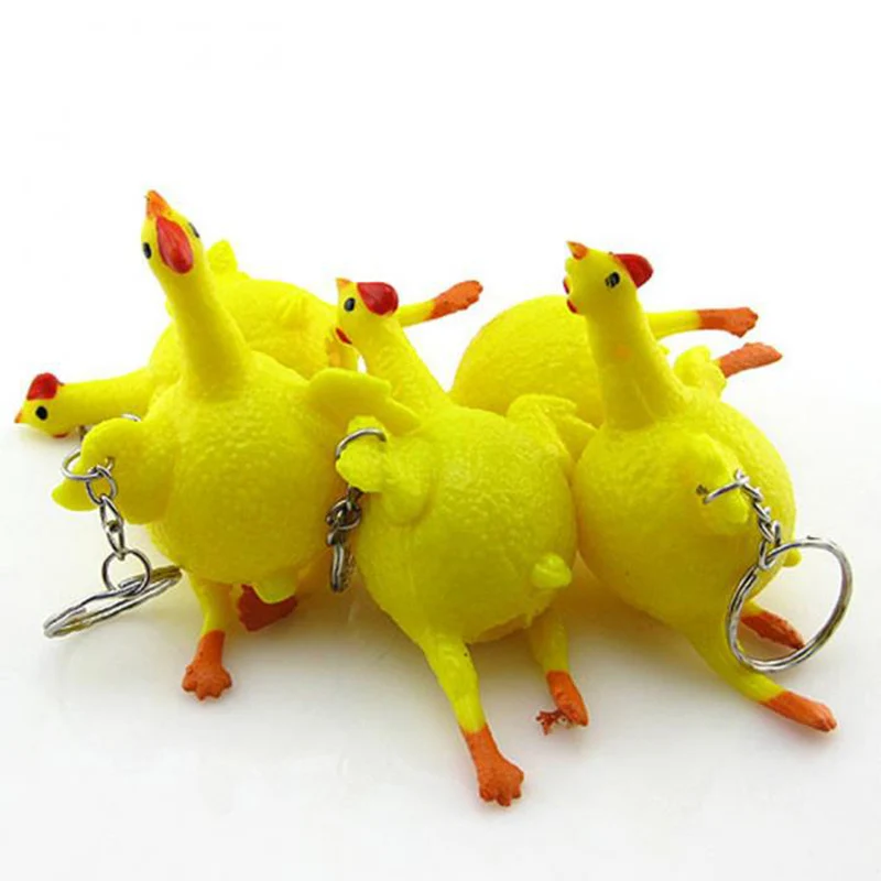 

Slime Anti-stress Squishy oyuncak squeeze Anti-stress Chicken Parody Toy Ventilation Laying Eggs Hens Stress Keyring Ball Gadge