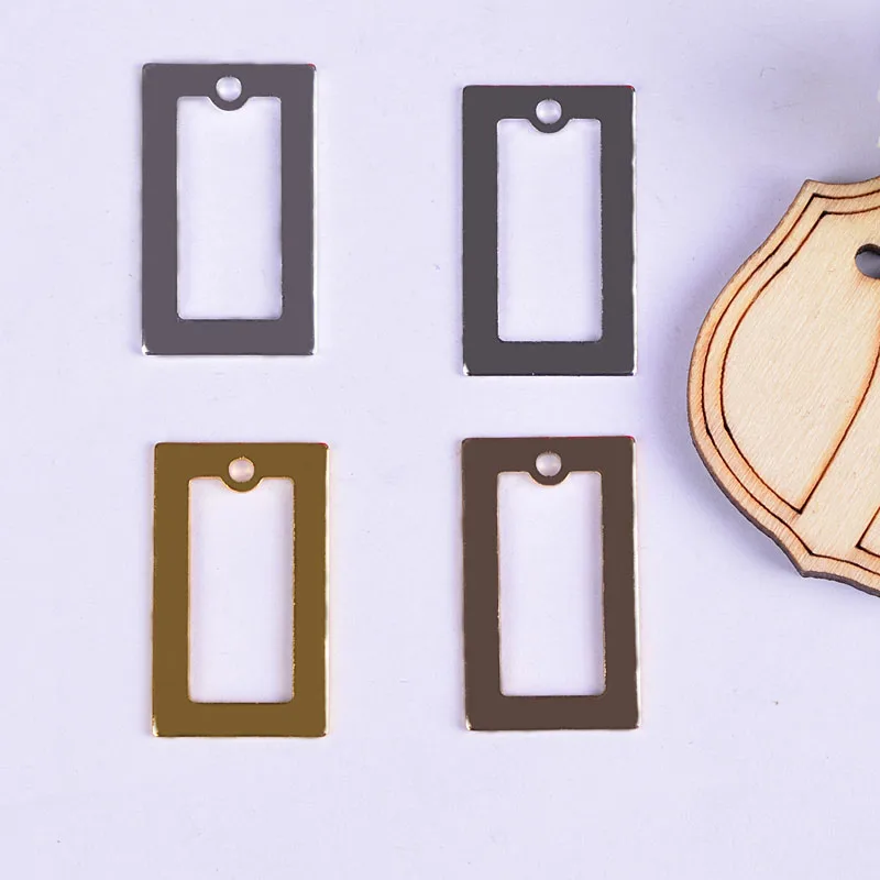 

10pcs/lot 0.8*14*23.5MM gold Plated Brass DIY Material Simple Style rectangle Charms kolye Pendant Tray jewelry materials