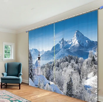 

Iceberg Snowfield Curtains 3D Photo Printing Blackout For Window Living Room Bedding Room Hote Office Sofa Decoration