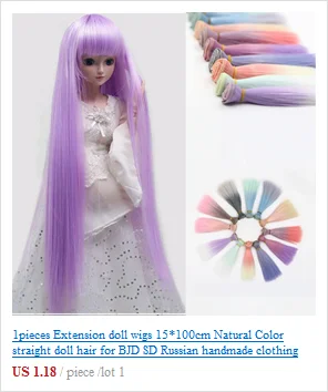 Fanyi 15 см* 100 см длинные прямые высокотемпературные волокна BJD SD парики DIY Волосы для кукол
