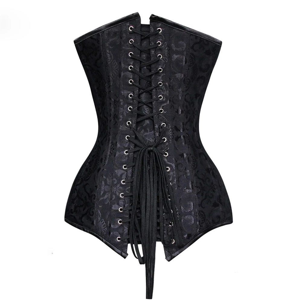 Plus Size Steampunk Corset Double 26 Steel Boned Corset Overbust Long Torso Bustiers Waist Trainer Corsets Shapewear Cincher Plus Size Steampunk Corset Double 26 Steel Boned Corset Overbust Long Torso Bustiers Waist Trainer Corsets Shapewear Cincher