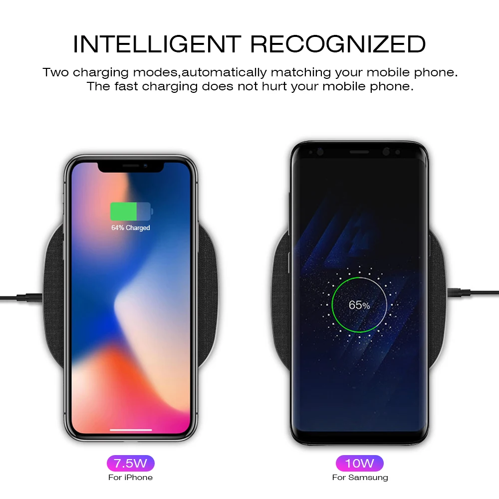 Быстрое беспроводное зарядное устройство Ascromy 10 Вт для Huawei P30 Pro Xiaomi Mi9 Samsung Galaxy S10