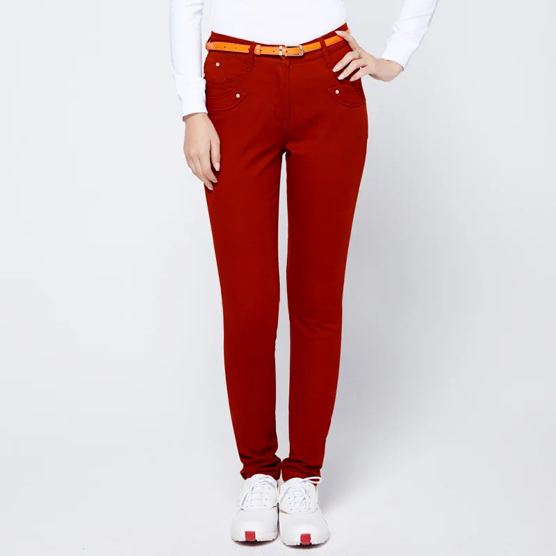 Women High Waist Golf Pants Winter Thicken Warm Sports Golf Trousers