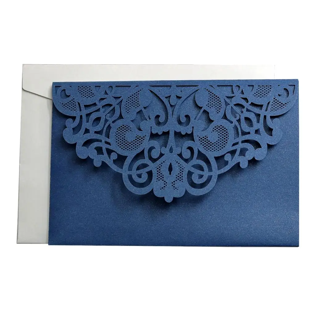  10PCS European style Laser Cut Wedding Invitations Cards Tri-Fold Lace Business invitation Cards Pa - 33047262509