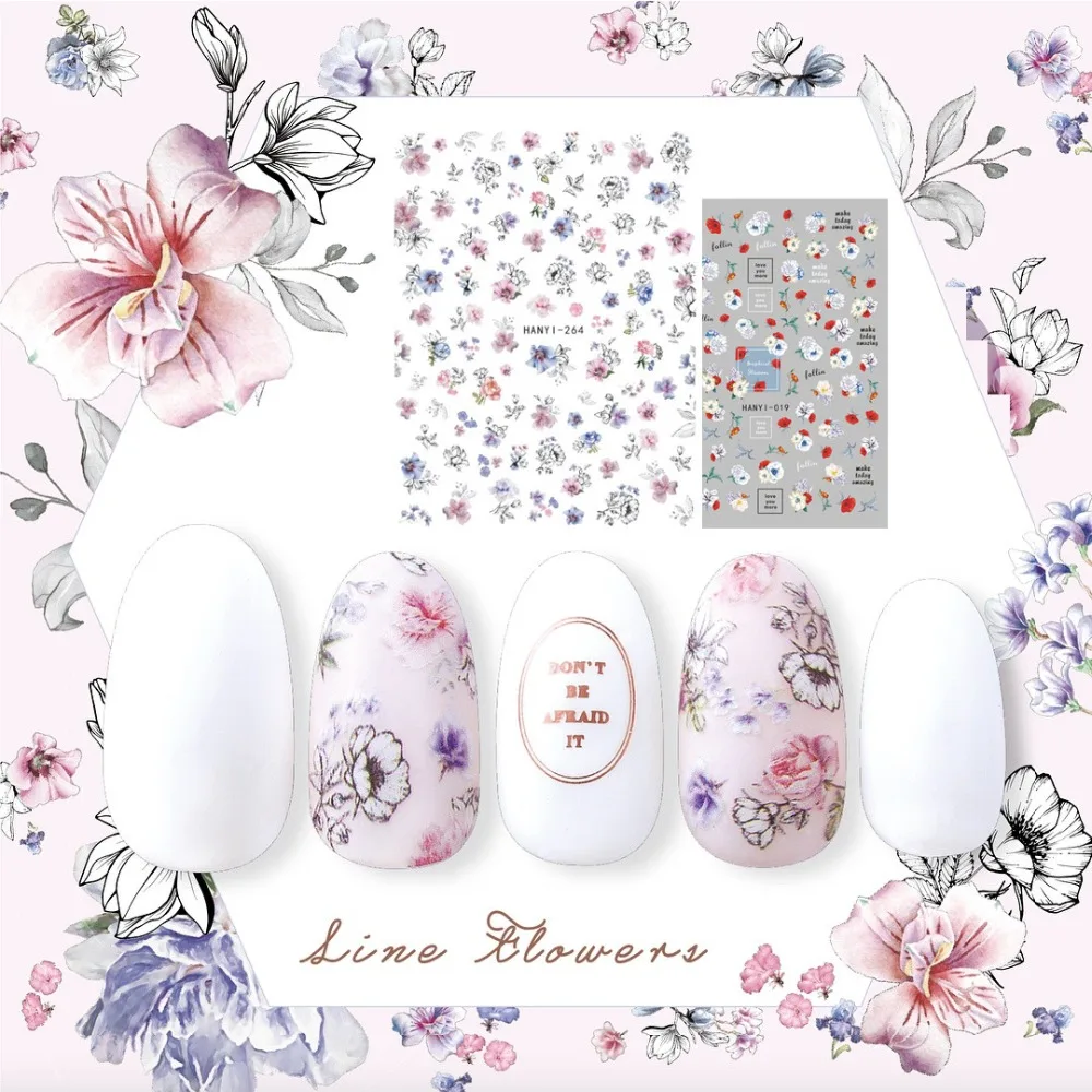 

Newest 3d nail art sticker hanyi-263-264 Decals Tool DIY Nail Decoration Tools
