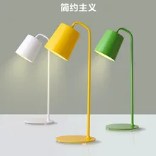 Нордическая современная простая железная настольная лампа для чтения, светодиодный светильник для чтения, креативная офисная настольная лампа FG296