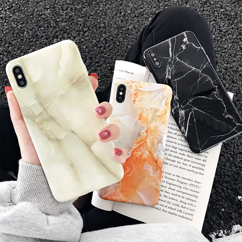 Funda de mármol para iphone XS Max XR XS funda de granito pintado tpu 8 para iphone 7 Plus X 6 funda protectora de 6 S Capa