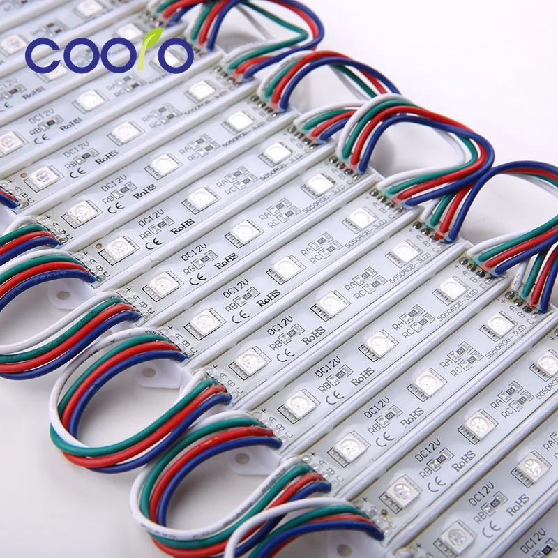 LED 5050 3 LED Module 12V waterproof RGB Color changeable led modules lighting100PCS/Lotfree shipping