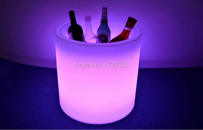 

Free Ship Rechargeable Colorful polyethylene slide vaso pots i-pot LIGHT LED Light Champagne Wine Chiller Ice Bucket Waterproof