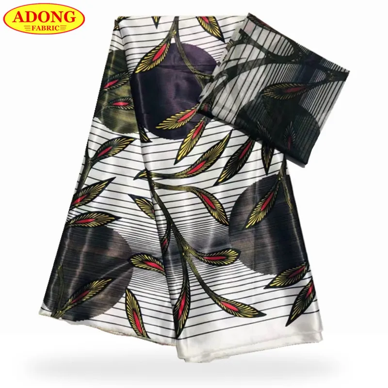 

4 Yards African 100% Silk Prints Lace Fabric French Design And High Quality 2 Yards Nigerian Lace Chiffon Fabric For Party Dress