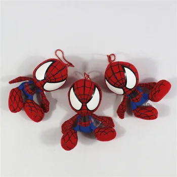 

24pcs/lot 10cm=4inch spider man plush pendants toys Keychains toys Spider Man plush Keychains