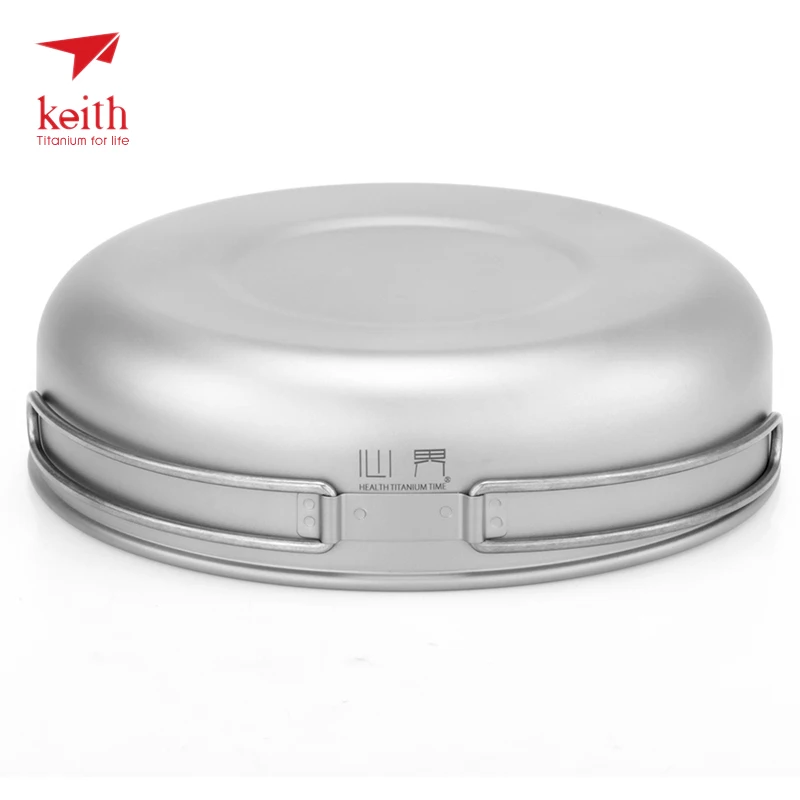 Keith 3 unidades de titanio Pot Camping al aire libre de utensilios de cocina vapor olla de comida vapor cajón Fry Pan para el fuego de inducción cocina