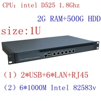 ram 2g 1U Atom שרת / Firewall אבטחת רשת Atom D525 6 LAN 6 אינטל * PCI-E 1000M 82583v Lan 2G RAM 500G HDD (1)