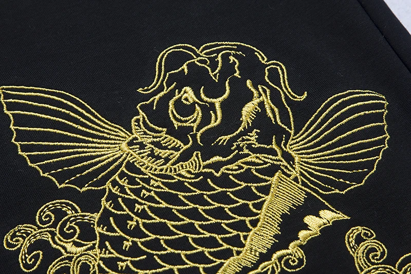2018 Casual Pants Man Sports Pants Embroidery Dragon Fish Men Sweatpants Cotton Fashion Oversized Sweatpants Male Loose Trousers (5)
