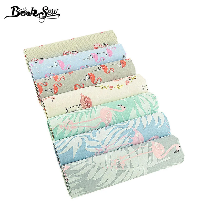 Booksew 100% хлопок саржевая ткань 7 шт./лот животные дизайн 40 см x 50 Ткань Стёганое