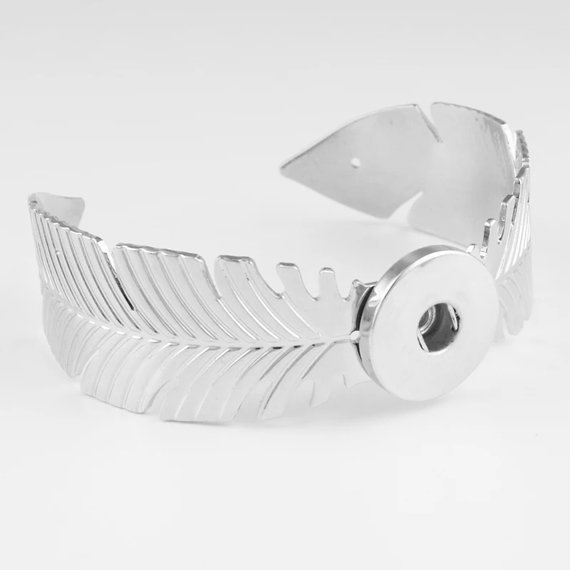 

NEW copper Feather wings Snap button bangle High quality ( Fit 18mm 20mm Snap) Tp1755