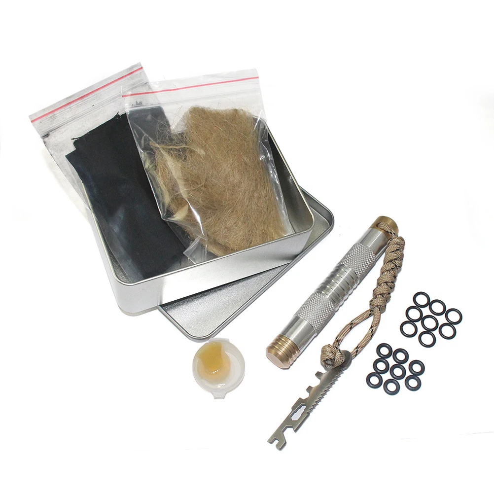 

Fire Piston Firestarter Kit Metal Fire Piston Survival Preppers Outdoor Camping Tool
