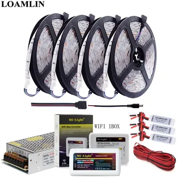 

5050 30Leds/m RGB Led Strip Flexible Light Milight WIFI IBOX RGB Led Controller Amplifier DC12V Led Transformer Power Supply Kit