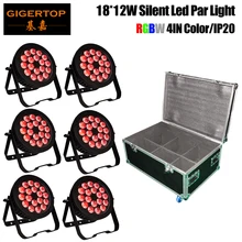 6в1 твердый контейнер 18x12 Вт не водонепроницаемый сценический алюминий Par Банки 4в1 Цвет DMX/Авто/Звук/ручное управление ромашка цепь