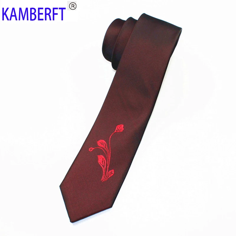 

KAMBERFT New Fashion Male Brand tie Jacquard Designer Wedding Cravate Party Narrow Neckties Tie For Men Shirt Skinny 6cm Ties
