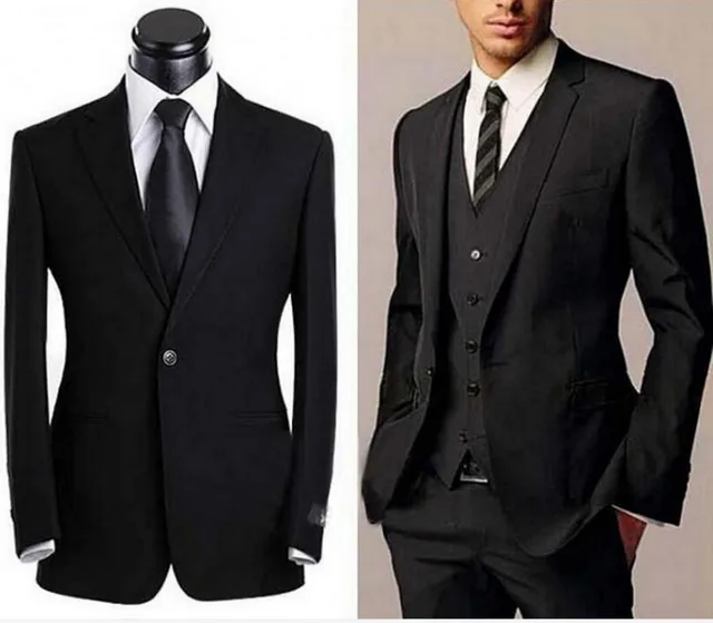 Mens Suits Black Groom Tuxedos Office Suit Fit Slim Formal Party Mens Suits Black Groom Tuxedos Office Suit Fit Slim Formal Party Best Man Evening Men