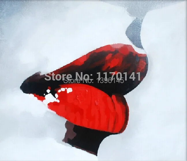 

BA Oil Painting 100% Handmade Abstract Oil Painting on Canvas Sexy Lip Art Paints for Decoration in Bedroom or Hotel