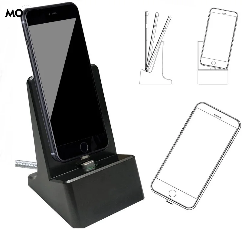 3 в 1 держатель для телефона Магнитный кабель док станция iphone x vivo v9 зарядка iOS Type c