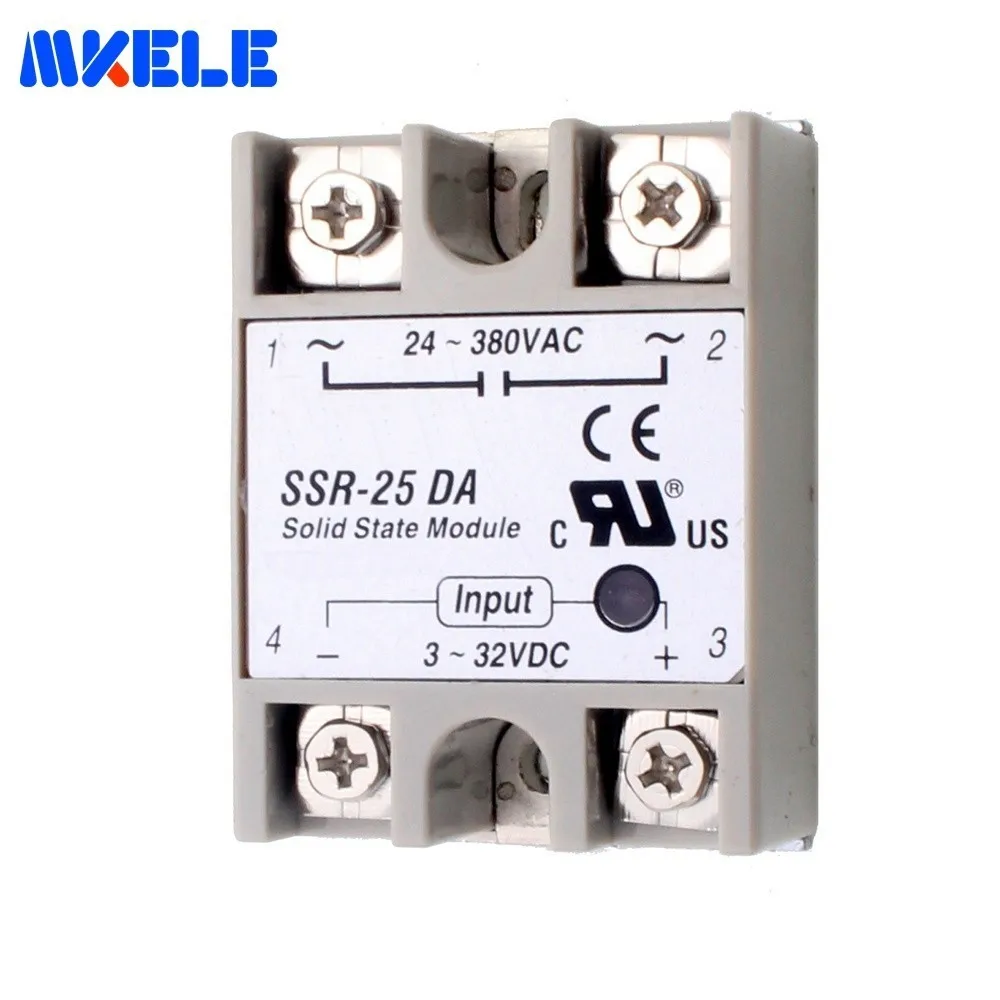 

Low Power Solid State Relay Module SSR-25DA DC 25A 3-32V TO 24-380V AC Voltage Transformer Top Brand Maker New